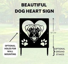 Boxer #2 Name Sign or Heart Memorial Wall or Yard Plaque - Made in USA