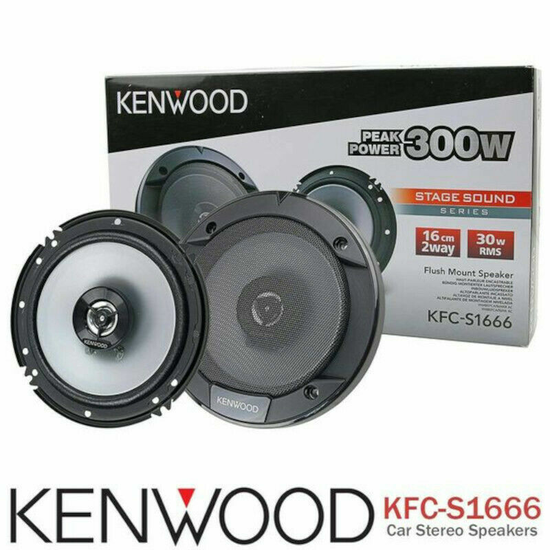 Kenwood KFC-S1666 6.5 inch 300 WATTS 2-Way Car Speakers (PAIR) NEW