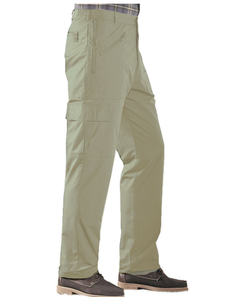 MENS SIDE ELASTICATED THERMAL LINED ACTION TROUSERS REGULAR LEG LENGTH
