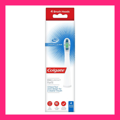 Colgate 360 Proclinical Ersatz-Zahnbürstenköpfe, 4er Pack, weiche Borsten