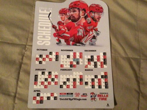 DETROIT RED WINGS 2023-24 MAGNET SCHEDULE - Obtained at Game - NEW - Picture 1 of 2