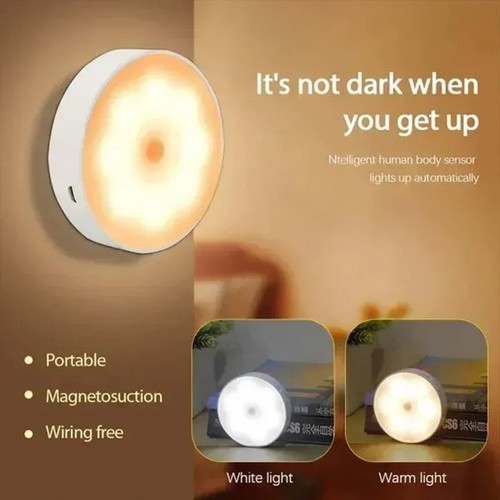 Sensor de movimiento recargable USB luz nocturna LED - armario magnético inalámbrico y Stai - Imagen 2 de 9