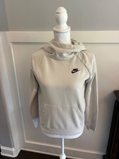 Nike Women's Funnel Neck Hoodie Pullover Size XS Cream