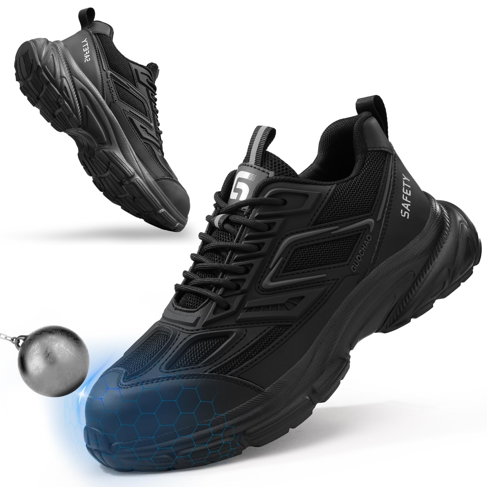 Steel Toe Work Shoes for Men Lightweight Safety Sneakers | Impact-Resistant, ...