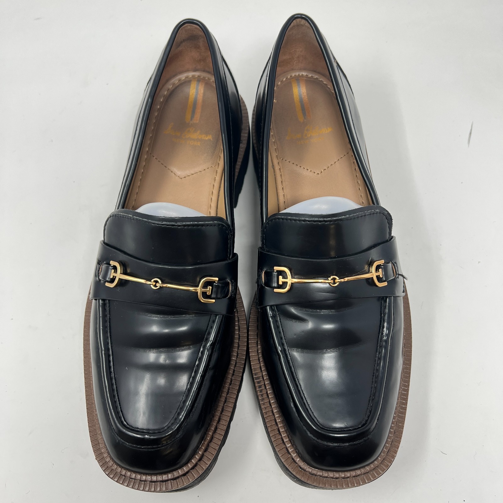 SAOLA Mocassino Sam Edelman Laurs suola a strappo donna 9 5 nero vernice pelle accademia