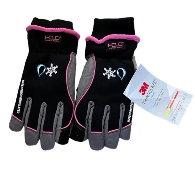 NWT Black Handlandy Water Proof Insulated 3M Ski Gloves Warm Thinsulate Womens