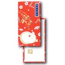 989-1 Tenichido Silk Zodiac Otoshidama Envelope (New Bill Size) Red 2020 Rat