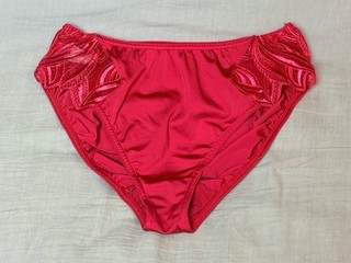Warners red French knickers PANTIES Vintage Lingerie M@S Full satin Panties 14
