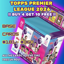 TOPPS PREMIER LEAGUE 2026 - BASE CARDS - No. 181 to No. 360 - FREE POST