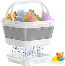 Anivia Foldable-Bath-Toy-Storage-Organizer, Bath Toy Holder with Base, Quick-Dra