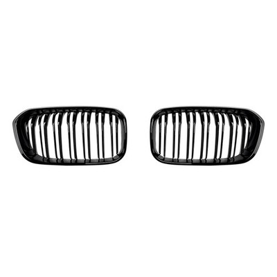 Black Front Kidney Grille For BMW 1 Series F20 F21 LCI 15-19 16 Double Line