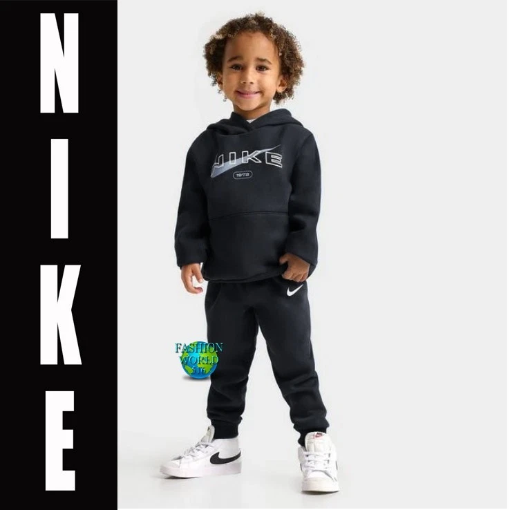 Nike Toddler Outline Pullover Hoodie and Jogger Pants Set Size 3T Black