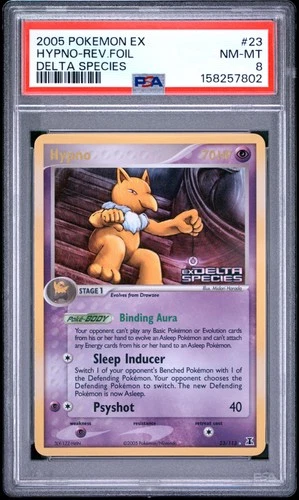 2005 POKEMON EX DELTA SPECIES #23 HYPNO-REVERSE FOIL PSA 8
