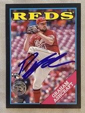REDS- GRAHAM ASHCRAFT AUTOGRAPH 2023 TOPPS T88-29 BLACK BORDER /299 TRADING CARD