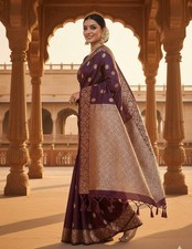 Pure Banarasi Silk Saree Self Weaving Design with Zari Work, Rich Pallu  blouse