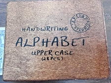 28pcs Alphabet Letter Rubber/Wood Stamp Set Uppercase Wooden Box DIY Crafts