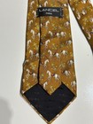 LANCEL Paris Tie Mens Brown 100% Silk Necktie 59” X 3.75” Horses Anchors VTG — photo 2