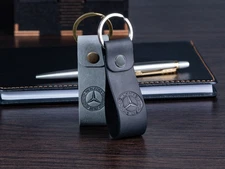 Mercedes Benz Leather Keychain: Full-Grain or Crazy Horse Leather Keyring