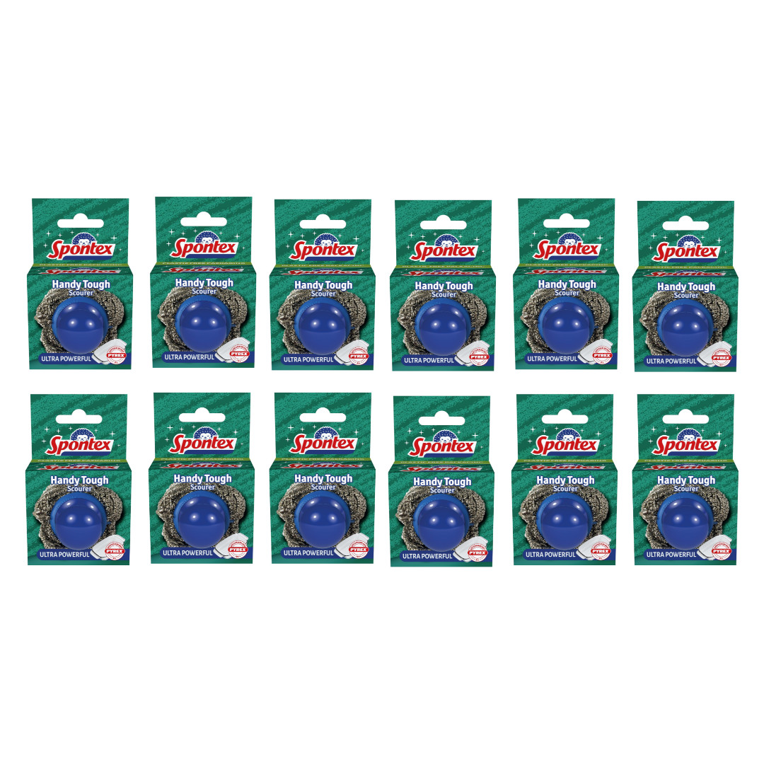 Spontex Handy Tough Washing Up Scourer Unique Handle Maximum Scrubbing Power - Image 4