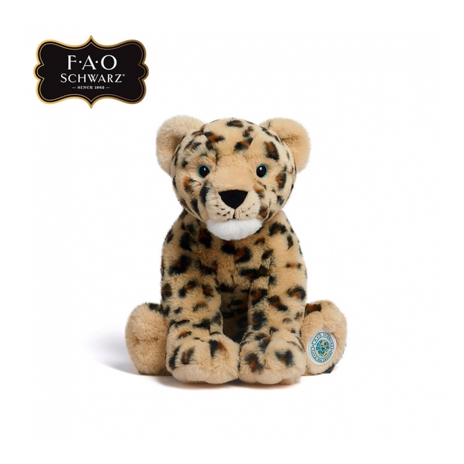 FAO Schwarz Plush Planet Love Korean Leopard 25cm Soft Stuffed Animal Toy Eco