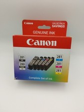 Genuine Canon PGI-280XL Black  CLI-281 Black/Color Ink Cartridges 5-Pack New H