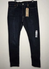 Levi's Men's 510 Skinny Fit Jeans Size 36x34 Blue Dark Wash Mid Rise Stretch Nwt