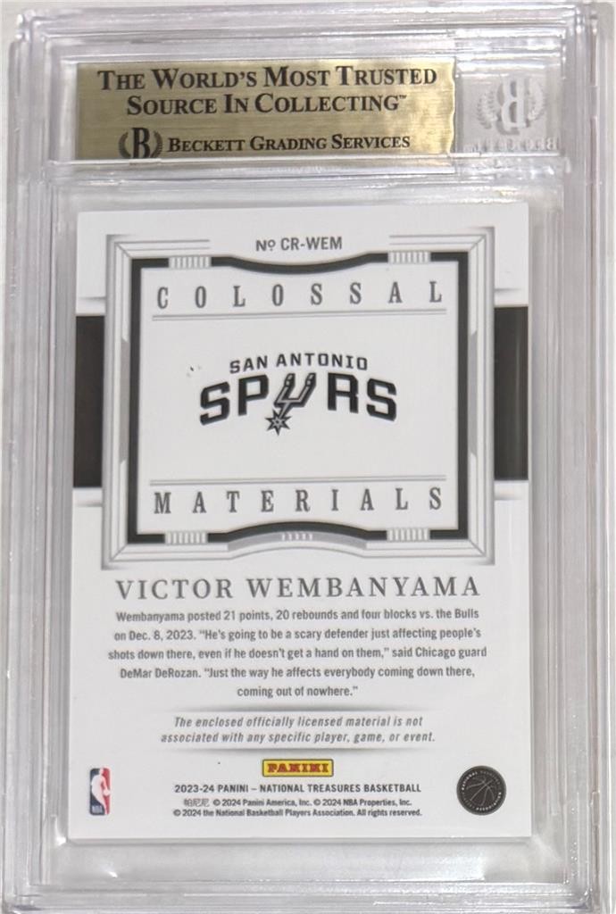 2023-24 Victor Wembanyama National Treasures Prime RC- BGS 9.5 Gem Mint... #5/25 view 2
