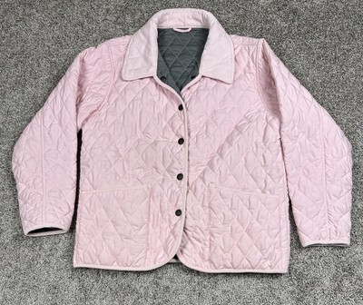 Vintage John Partridge Jacket XL Pink Quilted Barn Corduroy Collar Cottagecore