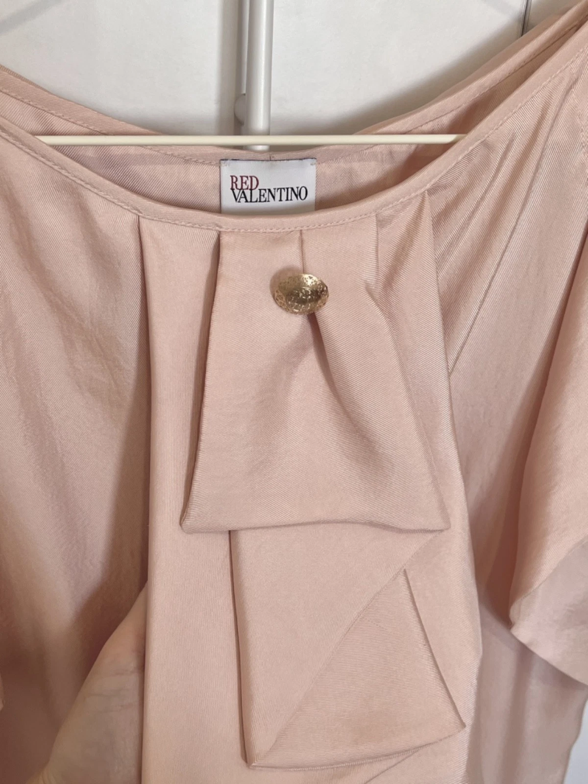 Mini Abito Rosso Valentino 100% Seta IT 40 FR 36 Rosa Cipria