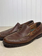 Johnston & Murphy Brown Leather Slip On Loafers Men’s Size 12 M25-0203