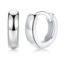 1 Pairs Small Hoop Earrings for Women Men, Sterling Silver Post Sleeper Cartilag