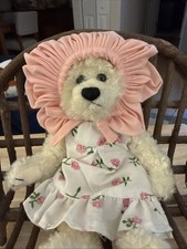 TY VTG 1993 The Attic Treasures Collection "Rosalie" Bear 8.5" Jointed Dress-Hat
