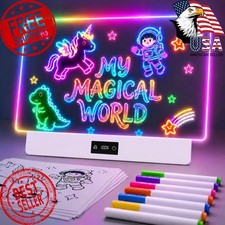 TAEMVV 16" LED Drawing Board for Kids Birthday Gift for Girls, White | 8 Colo...