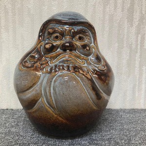 Vintage Japanese Pottery Daruma Bodhidharma Statue Buddhist Figurine 8.2 inch