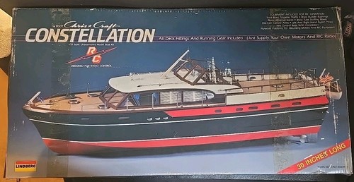 Lindberg Chris Craft Constellation Model Boat Kit 1/20 Opened Started! US Seller