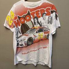 NASCAR Hooters Chase Elliott All Over Print Racing T-Shirt Large White