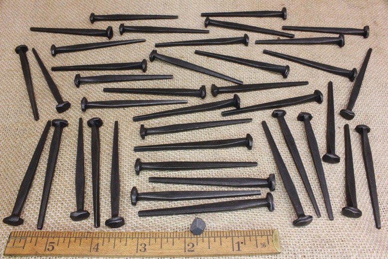 3" Rosehead 40 nails antique square wrought iron vintage Spikes Decorative look