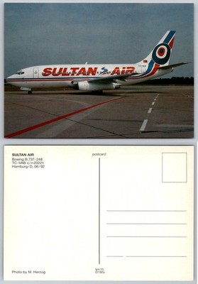 Sultan Air Boeing B737-248 TC-VAB Aircraft Postcard Hamburg 1992