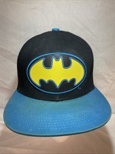 Batman Vintage Hat Used Snapback DC Comics Baseball Cap Black Yellow Logo