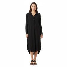 PostMark Anthropologie Black Medium Button Up Shirt Dress
