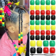 48PCS Hair Beads Loc Dreadlock Jewelry 4 Colors Hair Tube Bead for Braids