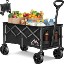 Collapsible Wagon Cart with Wheels - 250LBS Heavy Duty Folding Wagon for Groceri