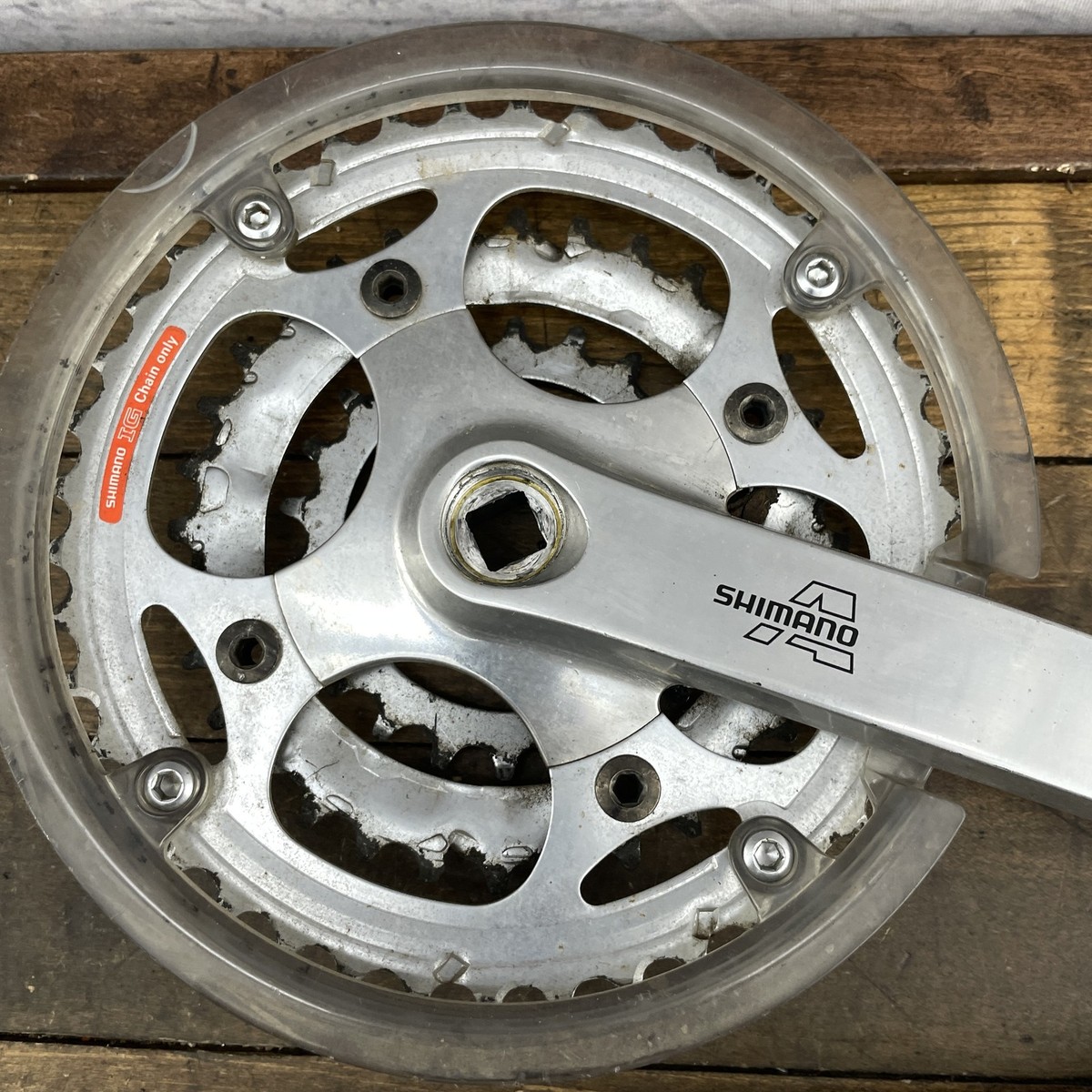 Vintage Shimano FC-MC18 Triple Crankset 175mm Japan Square Taper