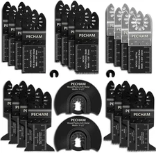 24PCS Universal Wood Metal Oscillating Multitool Quick Release Saw Blades Porter
