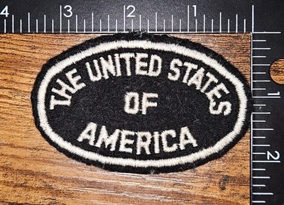 Vintage Original Authentic The United States of America Black & White Felt Patch