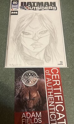 Batman & the Outsiders #1 Blank Cover W/ Custom Art By Adam Feilds W/ COA & Fram