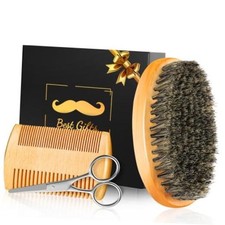 Stocking Stuffers for Men: Beard Brush  Comb Set, Beard Care Kit Mens Gifts,