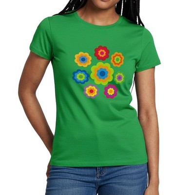 70er Jahre Hippie Flower Power Kostüm Blumen Fasching Frauen T-Shirt