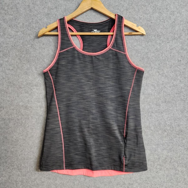 Crane Women's Tank Singlet Top Size Medium Exercise Activewear Gym Plates Grey