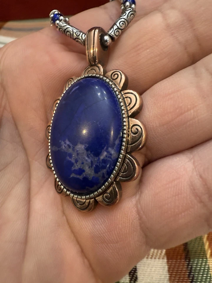 Брайтон BLUE RIVER серебра меди сняты с производства ожерелье полудрагоценный камень новый с Ярлыками - Изображение 2 из 4